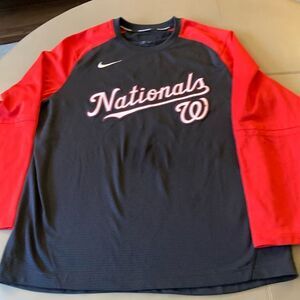 Nike MLB NWOT Washington Nationals Authentic Game Time Raglan Sleeve Tee Shirt.